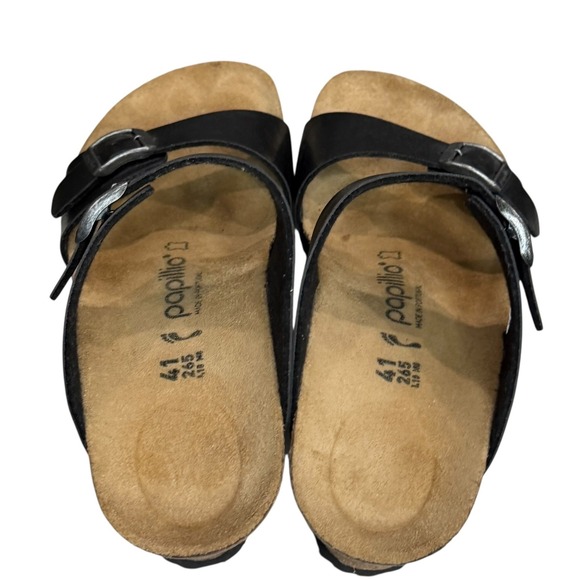 Birkenstock Papillio Dorothy Wedge Sandals 10-10.5 Black Birko Flor Comfort Shoe - Picture 8 of 14